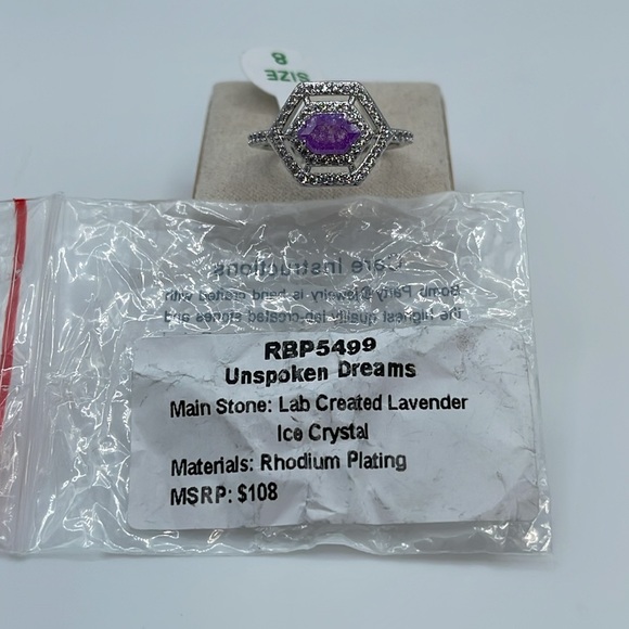 Bomb Party Ring UNSPOKEN DREAMS RBP5499 Lavender Ice Crystal/Rhodium NWT&BAG - Picture 3 of 3